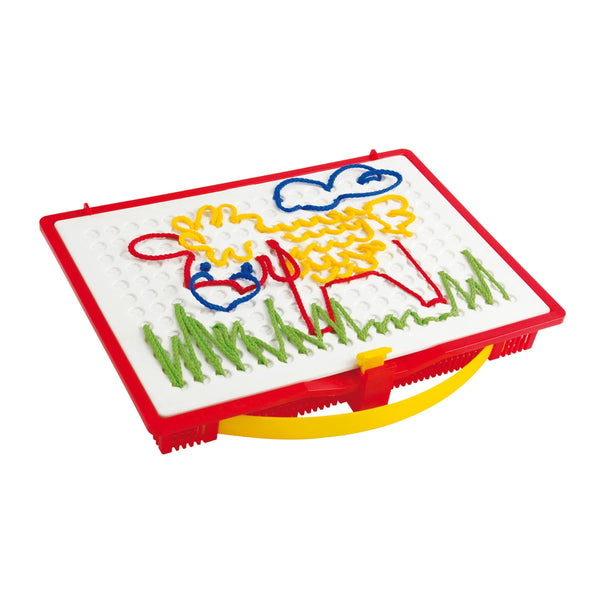 Quercetti Filo Filo Play Set - A Novel Lacing Tool with 18 Pattern Templates to Create Art with String, Ages 4+ (Made in Italy)