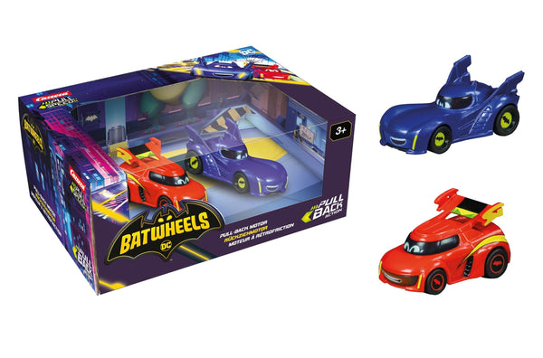Carrera Pull & Speed 15813024 Official Licensed Kids Batwheels Toy Car Pull Back Vehicle for Ages 3 and Up - Bam and Redbird