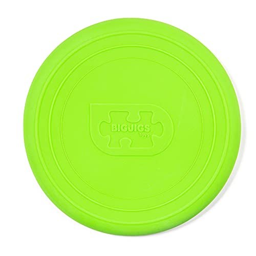 Bigjigs Toys Frisbee Flying Disc (Meadow Green) - Silicone Frisbee for Kids, Quality Flying Saucers, Beach Toys & Garden Toys, Holiday Toys for Toddlers
