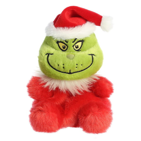 Aurora® Whimsical Dr. Seuss™ Santa Grinch Palm Pals™ Stuffed Animal - Magical Storytelling - Officially Licensed - Red 5 Inches