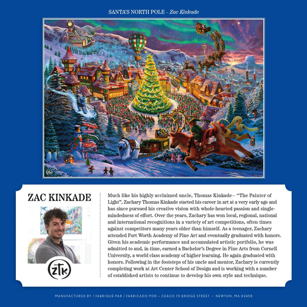 Ceaco - Zac Kinkade - Classic Christmas - Santa's North Pole - 1000 Piece Jigsaw Puzzle