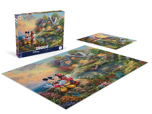 Ceaco - Thomas Kinkade - Disney Dreams Collection - Mickey and Minnie Sweetheart Cove - 2000 Piece Jigsaw Puzzle
