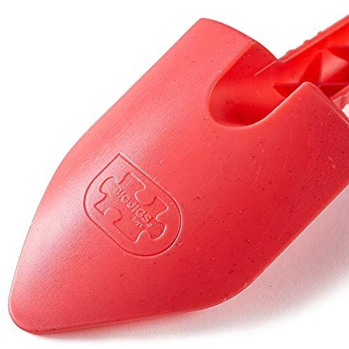 Bigjigs Toys Eco Spade for Kids (Coral Pink) - 20.5cm Wheat Fibre Toy Spade, Quality Sand Toys, Holiday Toys for Toddlers, Sand Shovels