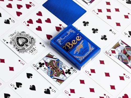 Bee Metalluxe Premium Playing Cards Variety Pack - Blue and Red Foil Diamond Back Set of 2 Decks, Poker Size Standard Index