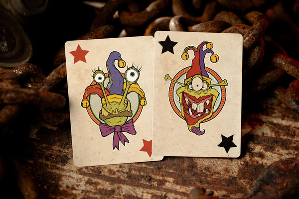 Kings Wild Project Overbite Red Luxury Playing Cards, Standard Edition, Poker Size Custom Index Deck, Monster-Themed Collectible Cards