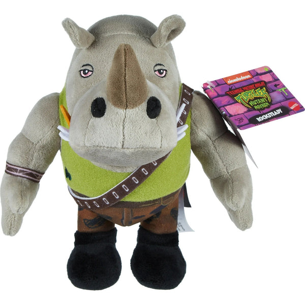 Mattel Teenage Mutant Ninja Turtles: Mutant Mayhem Rocksteady Plush Toy, 8 in Soft Stuffed Animal, Movie-Inspired Character Figure, Ages 3+