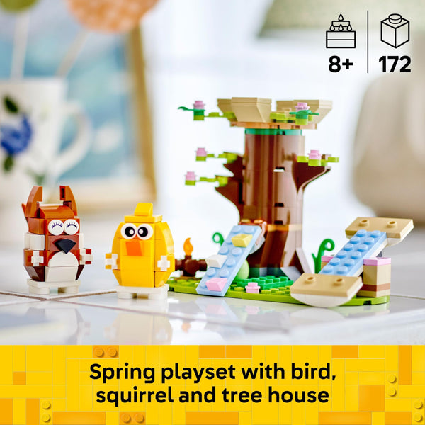LEGO Spring Animal Playground Building Toy - Pretend Play Set with Squirrel and Bird Figure for Boys and Girls, Ages 8+ - Easter Basket Gift for Kids - 40709