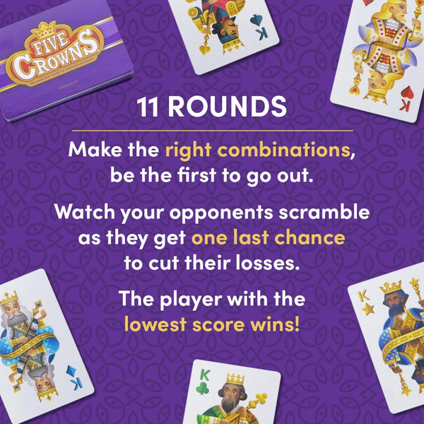 PlayMonster - Five Crowns Scorepad - 75 Page 2-Sided Card Game Replacement Score Sheets, 7 Players Ages 8+