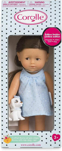 Corolle Mini Corolline Romy with her Dog, Pink, 8 inches