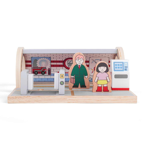 Bigjigs Rail Wooden Underground Train Station, Compatible with Other Major Train Sets & Wooden Railways