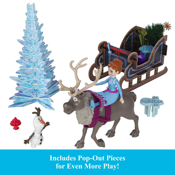 Mattel Disney Frozen Toys, Anna & Elsa Small Doll Advent Calendar with 2 Friend Figures, Moldable Sand & 24 Play Pieces, Inspired by Olaf’s Frozen Adventure