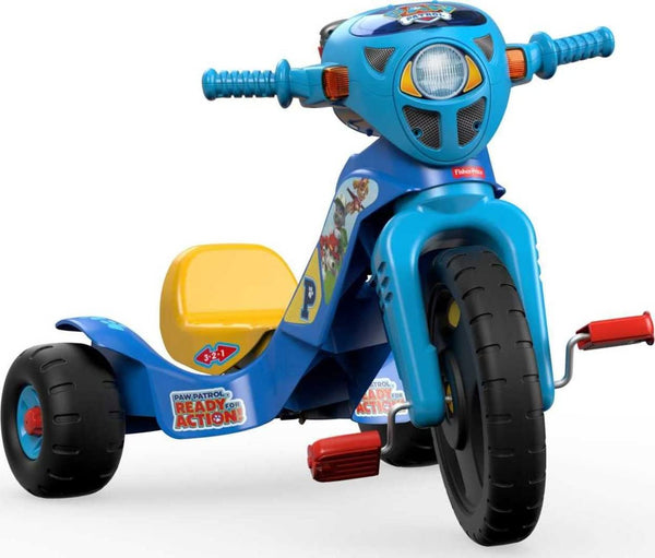 Fisher-Price PAW Patrol Lights & Sounds Trike Bike Toddler Tricycle with Handlebar Grips and Storage for Preschool Kids