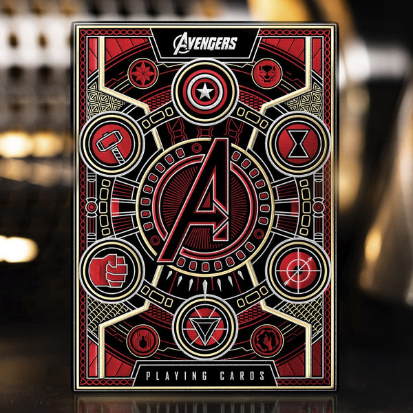 theory11 Avengers Red Edition Premium Playing Cards - Marvel Studios' The Infinity Saga Deck, Poker Size Standard Index