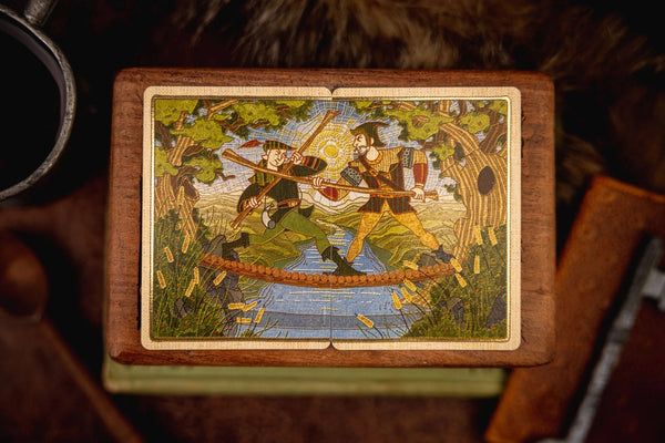 Kings Wild Project Robin Hood Luxury Playing Cards - Standard Edition, Poker Size, Custom Index, Hand‑Drawn Bayeux Tapestry‑Style Artwork