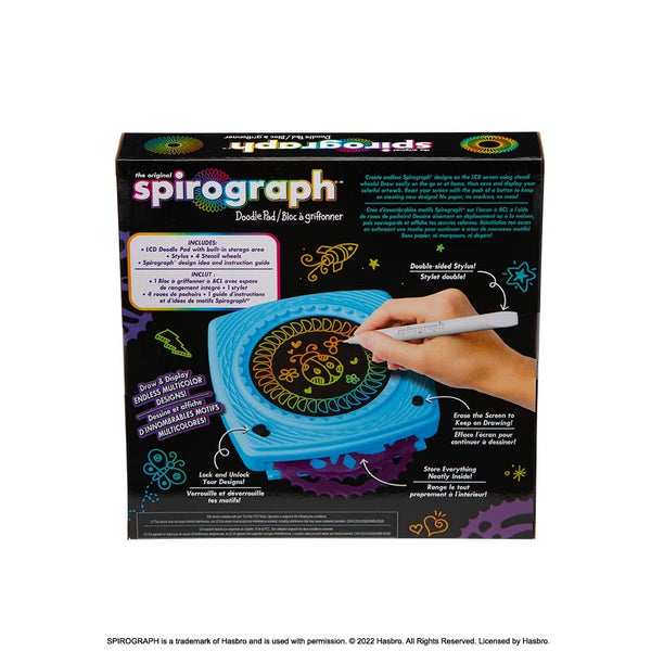 Spirograph Doodle Pad– Arts and Crafts, Scratch Art, LCD Writing Tablet Toy for Kids,  Art Supplies, Drawing Kit, Spiral Art, Double-Sides Stylus, Build-in Storage, Stencils Included, Ages 5+