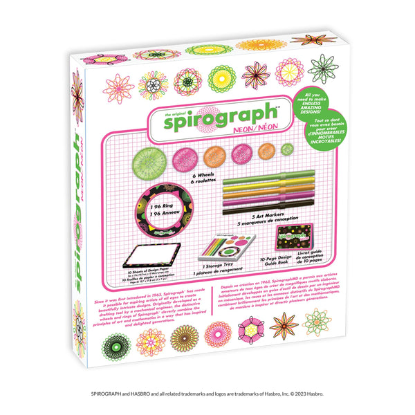 Spirograph Neon Drawing Set – Drawing Kit, Arts and Crafts, Kids Toys, Art Supplies, Spiral Art, Kids Drawing Kit, Neon Markers, Design Sheet Included, Screen-Free Kids Activities, Ages 8+