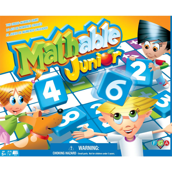 Family Games America - Mathable Junior - The Cross Number Game, 60 Piece Set, 2-4 Players Ages 5+