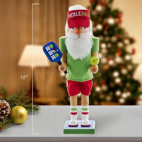 Kurt Adler 12-inch Wooden Pickleball Nutcracker