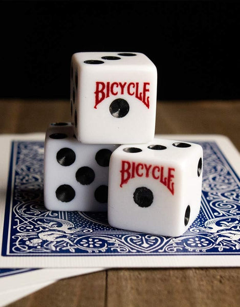 Bicycle Standard Dice 10-Pack – 16 mm White & Black Six-Sided D6 Gaming Dice Set