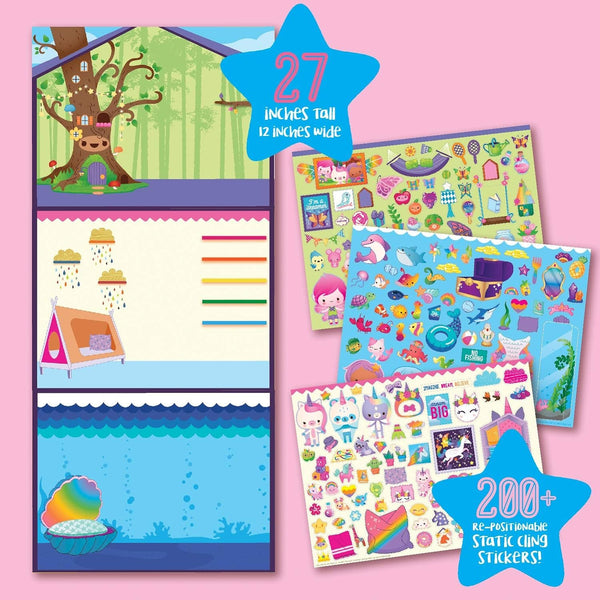 Craft-tastic — Enchanted Sticker Playhouse – Wall-Sized Sticker Fun – Repositionable Stickers — for Ages 3+