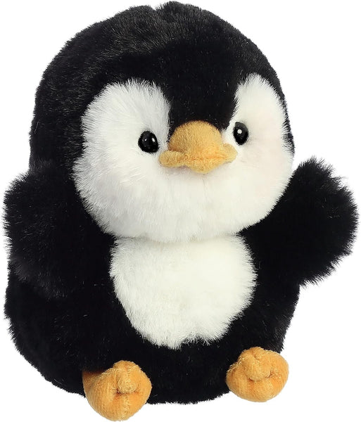 Aurora® Round Rolly Pet™ Peewee Penguin™ Stuffed Animal - Adorable Companions - On-The-Go Fun - Black 5 Inches