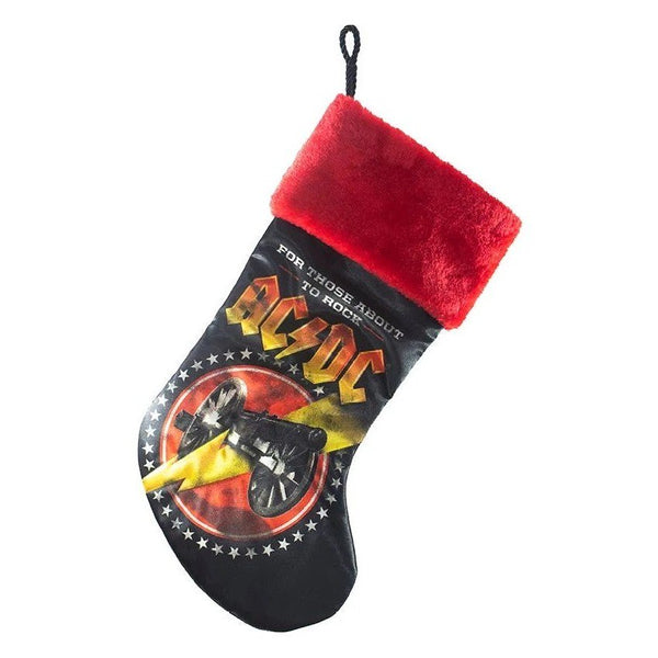 Kurt S. Adler AC/DC "For Those About To Rock" Christmas Stocking, Red and Black, 19 in.