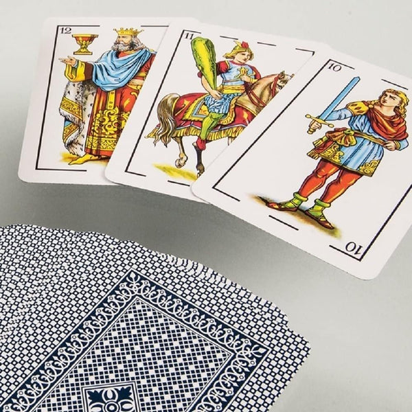 Heraclio Fournier No. 1 Spanish Playing Cards, 2 Deck Set, 40-Card Baraja Española for Mus, Brisca, Tute & Truco (1 Blue & 1 Red Decks)