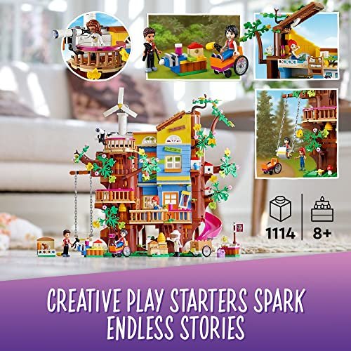 LEGO Friends Friendship Tree House 41703 Set with Mia Mini Doll, Nature Eco Care Educational Toy, Gifts for Kids, Girls and Boys Ages 8+