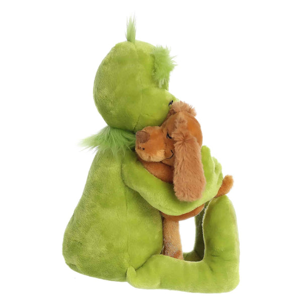 Aurora Dr. Seuss Holiday Hugs Grinch & Max 9" Plush Toy, Soft Whimsical Christmas Stuffed Animal Gift