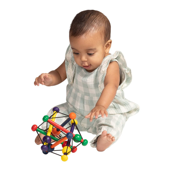 Manhattan Toy - Skwish Classic Boxed - Rattle and Teether Grasping Activity Wooden Toy, Ages 0+