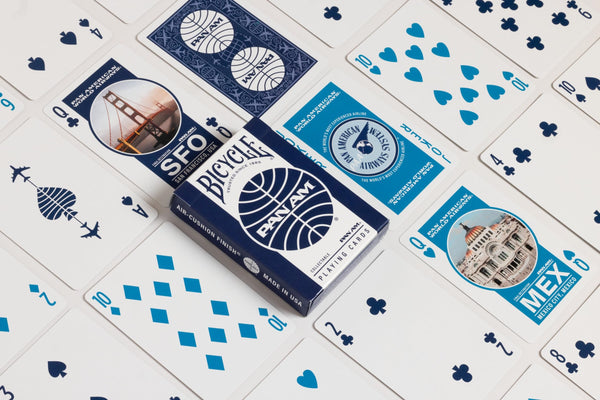 Bicycle Pan Am Air Playing Cards 2 Pack with Travel Tin - Premium Poker Size Decks for Card Games - Classic Pan Am Design