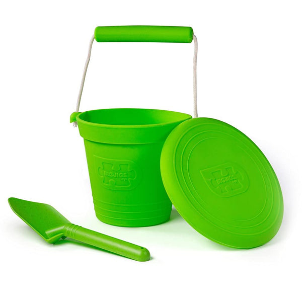 Bigjigs Toys Eco Spade for Kids (Meadow Green) - 20.5cm Wheat Fibre Toy Spade, Quality Sand Toys, Holiday Toys for Toddlers, Sand Shovels