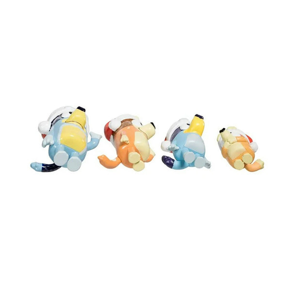 Kurt S. Adler Bluey & Family 4-Piece Christmas Ornament Set – Officially Licensed Bluey, Bingo, Chilli & Bandit with Santa Hats – Holiday Tree Decoration Gift for Kids, Fans & Collectors