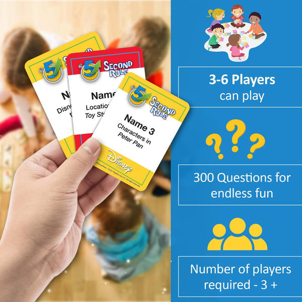 5 Second Rule Disney Edition - Fun Family Game About Your Favorite Disney Characters, 3-6 Players Ages 6+