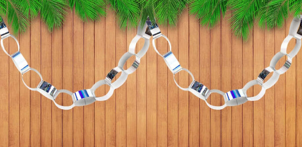 Hygloss Products Super Chain Strips 1" x 8" / 100 Holographic, Silver Count