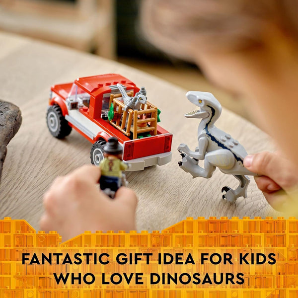 LEGO Jurassic World Blue and Beta Velociraptor Capture 76946 - Features Truck, 2 Indoraptor Dinosaur Toys, Action Minifigures, Dominion Movie Inspired Set, Great Gift for Kids Aged 6+ Years