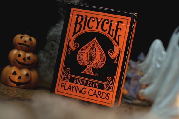 Bicycle Reverse Playing Cards (Orange & Black) - Black Reversed Back USPCC Premium Deck for Magicians, Cardists & Collectors