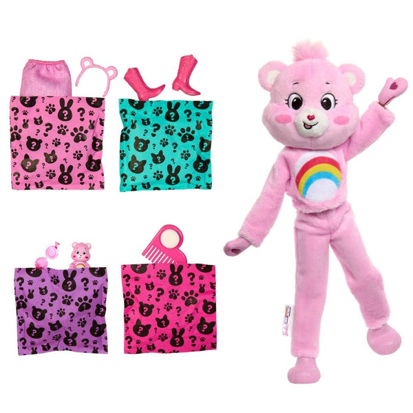 Barbie Cutie Reveal Doll & Accessories, Care Bears Series, Fashion Doll with Cheer Bear Costume & 10 Surprises Including Color Change & Mini Bear
