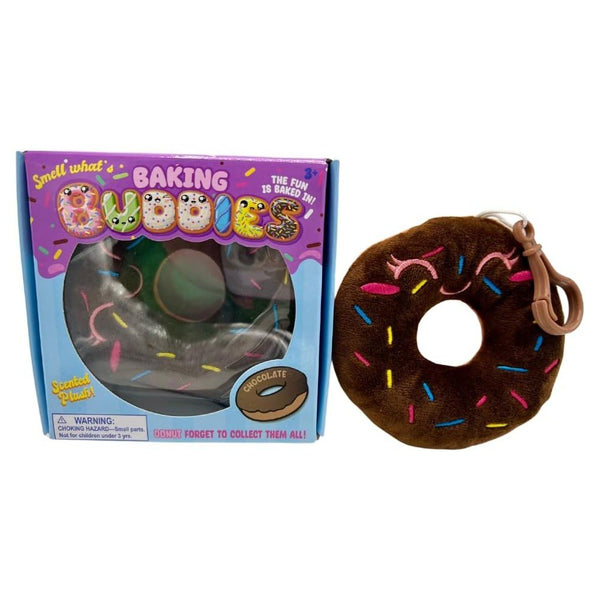 Kalan Baking Buddies Chocolate Sprinkles Donut Scented Plush Bag Clip – Cute Clip-On Keychain, Soft Donut Plushie with Sweet Chocolate Aroma – Collectible Accessory for Kids & Teens