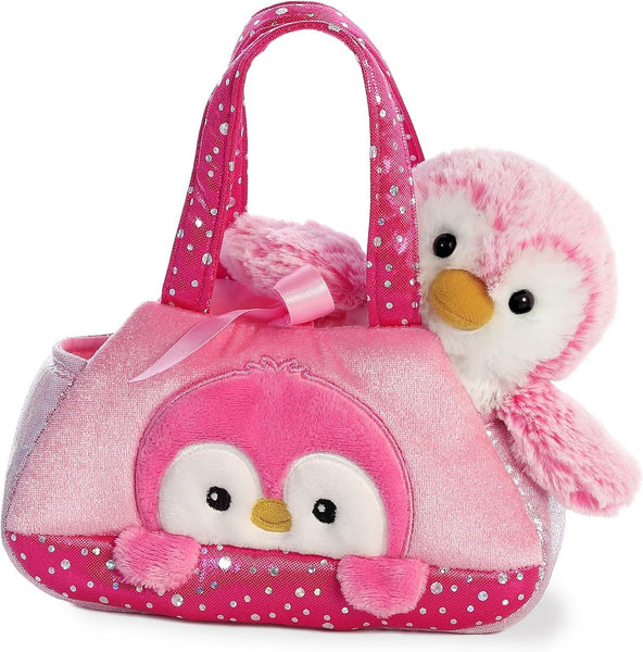 Aurora® Fashionable Fancy Pals™ Pompom Penguin™ Stuffed Animal - On-The-go Companions - Stylish Accessories - Pink 7 Inches