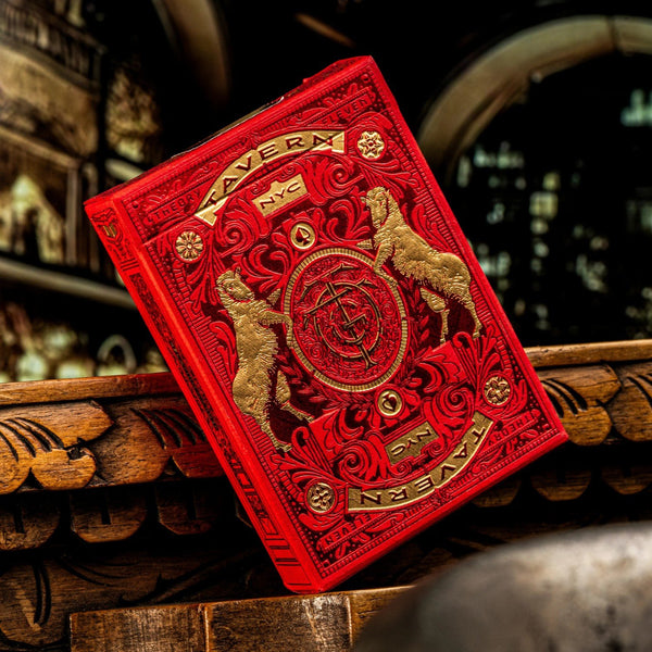 theory11 Tavern on the Green Playing Cards – Red Edition, Premium Collectible Poker Deck, Standard Index