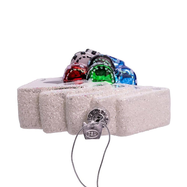 Kurt S. Adler Noble Gems Glass Poker Cards & Chips Ornament – Hand-Blown Glass Casino Theme Christmas Tree Decoration, Playing Cards & Poker Chips, 4.375" (NBX0121)