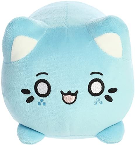 Aurora® Enchanting Tasty Peach® Marble Soda Meowchi Stuffed Animal - Bright & Colorful Design - Showpiece Plush - Blue 7 Inches
