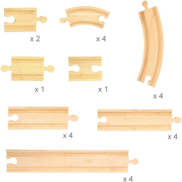 Bigjigs Rail Curves and Straights Expansion Pack - Compatible With Other Major Rail Brands