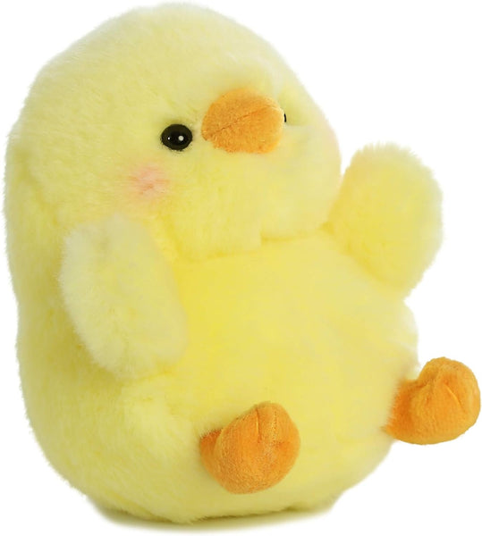 Aurora® Round Rolly Pet™ Chickadee Chick™ Stuffed Animal - Adorable Companions - On-The-Go Fun - Yellow 5 Inches