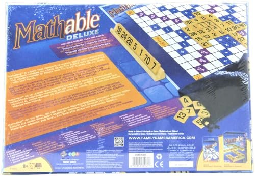 Family Games America - Mathable Deluxe - The Cross Number Board Game, Deluxe Wood Edition, 2-4 Players Ages 9+