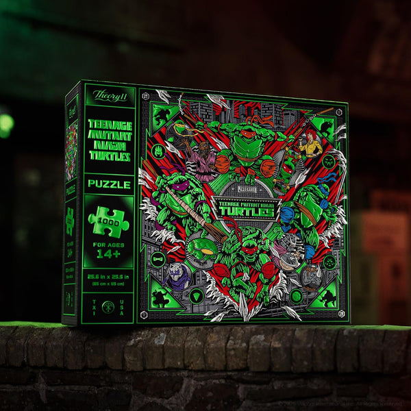 theory11 Teenage Mutant Ninja Turtles Jigsaw Puzzle - 1000 Piece TMNT Puzzle for Adults & Fans, Leonardo, Michelangelo, Donatello & Raphael Collectible Artwork, Ages 14+