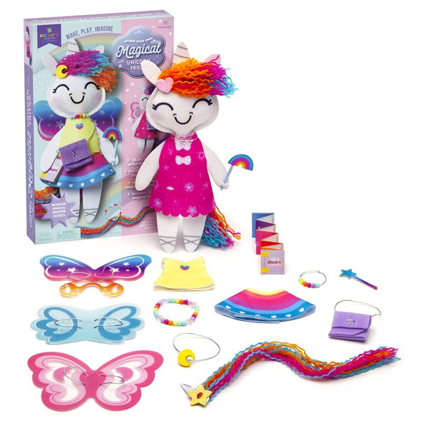 Craft-tastic Create Your Own Magical Unicorn Friend Toy – Easy-To-Sew Unicorn Stuffie with Customizable Clothes & Accessories – Ages 4+