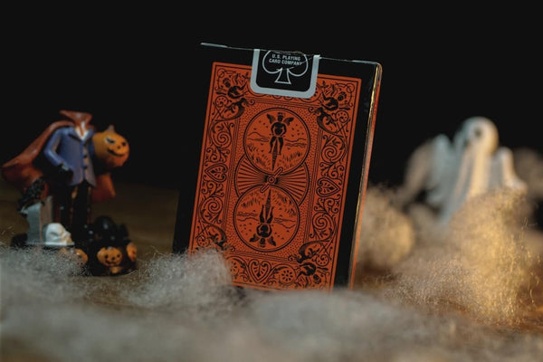 Bicycle Reverse Playing Cards (Orange & Black) - Black Reversed Back USPCC Premium Deck for Magicians, Cardists & Collectors