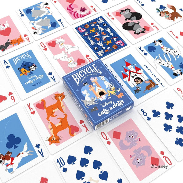 Bicycle Disney Cats and Dogs Inspired Playing Cards, Featuring Lady and The Tramp, Chesire Cat, 101 Dalmations, Yzma, and More!